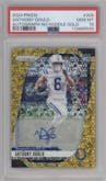 Anthony Gould from the 2024 Panini Prizm set featuring a No Huddle Gold Prizm parallel graded by PSA and given an overall grade of 10.