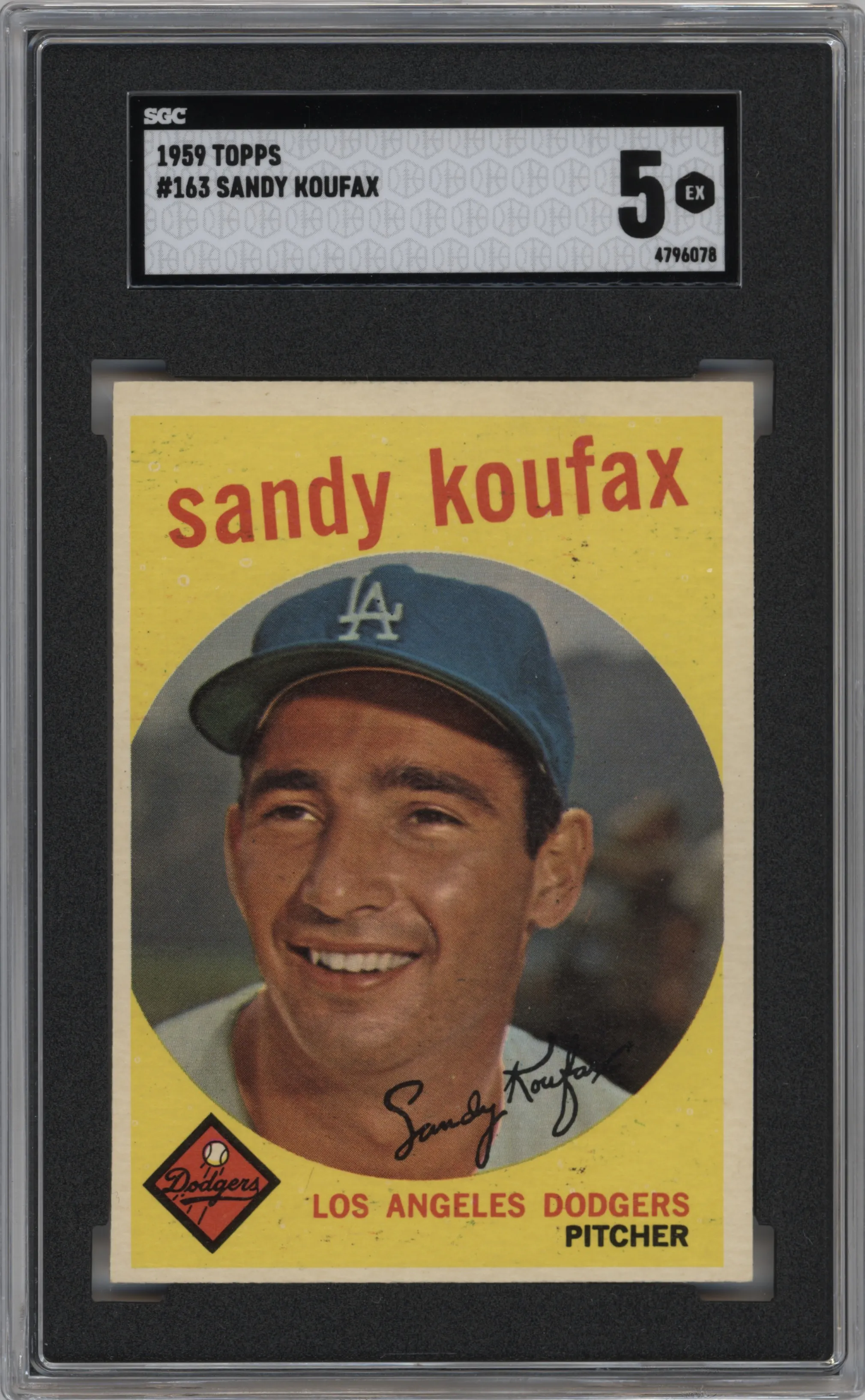 1959 Topps Sandy Koufax #163 SGC 5