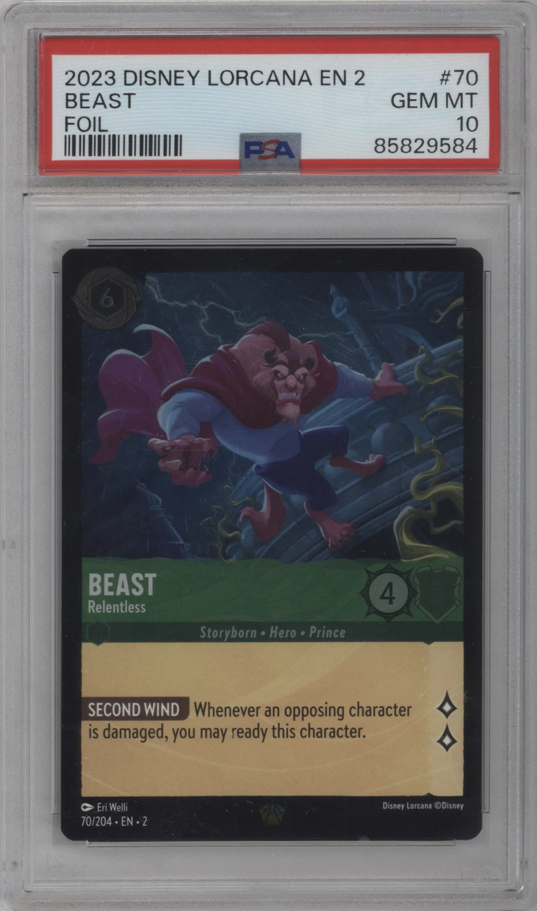 2023 Disney Lorcana Rise of the Floodborn Beast Foil PSA 10