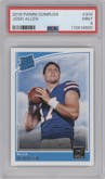 Josh Allen from the 2018 Panini Donruss set graded by PSA and given an overall grade of 9.