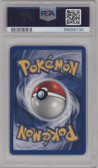 Ninetales from the 1999 Pokemon set graded by PSA and given an overall grade of 6.