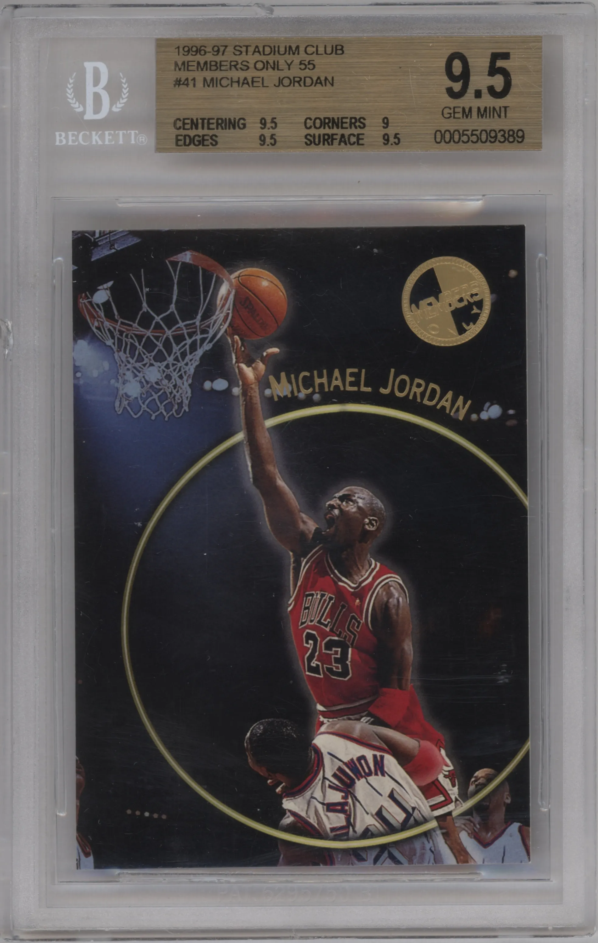 1996 Topps Stadium Club Members Only 55 Michael Jordan #41 BGS 9.5