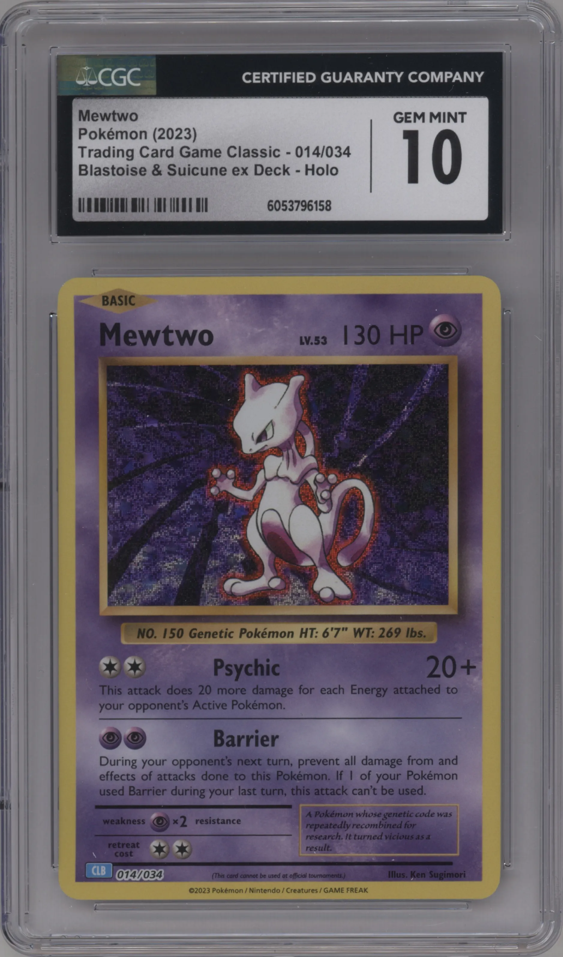 2023 Pokemon CLB Mewtwo CGC 10