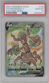 Trevenant V from the 2021 Pokemon SWSH set graded by PSA and given an overall grade of 10.