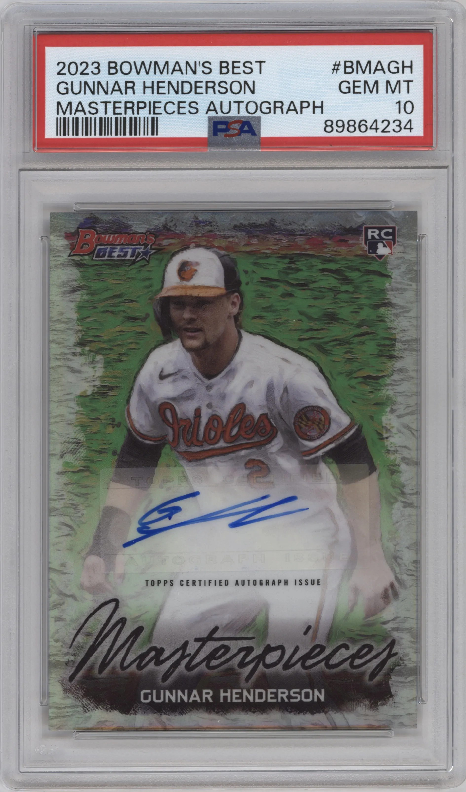 2023 Bowman's Best Masterpieces Auto Gunnar Henderson PSA 10