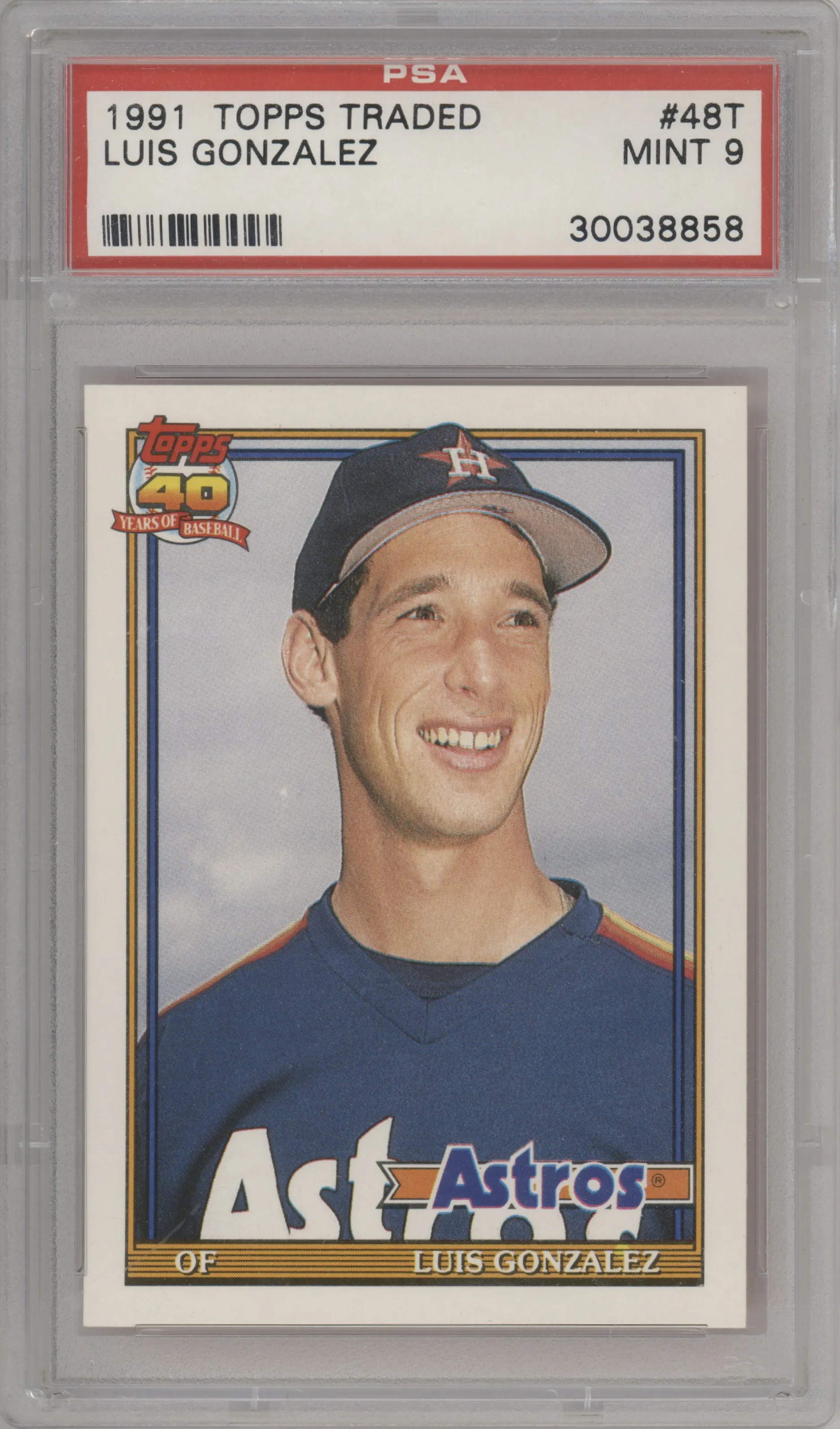 1991 Topps Traded Luis Gonzalez PSA 9