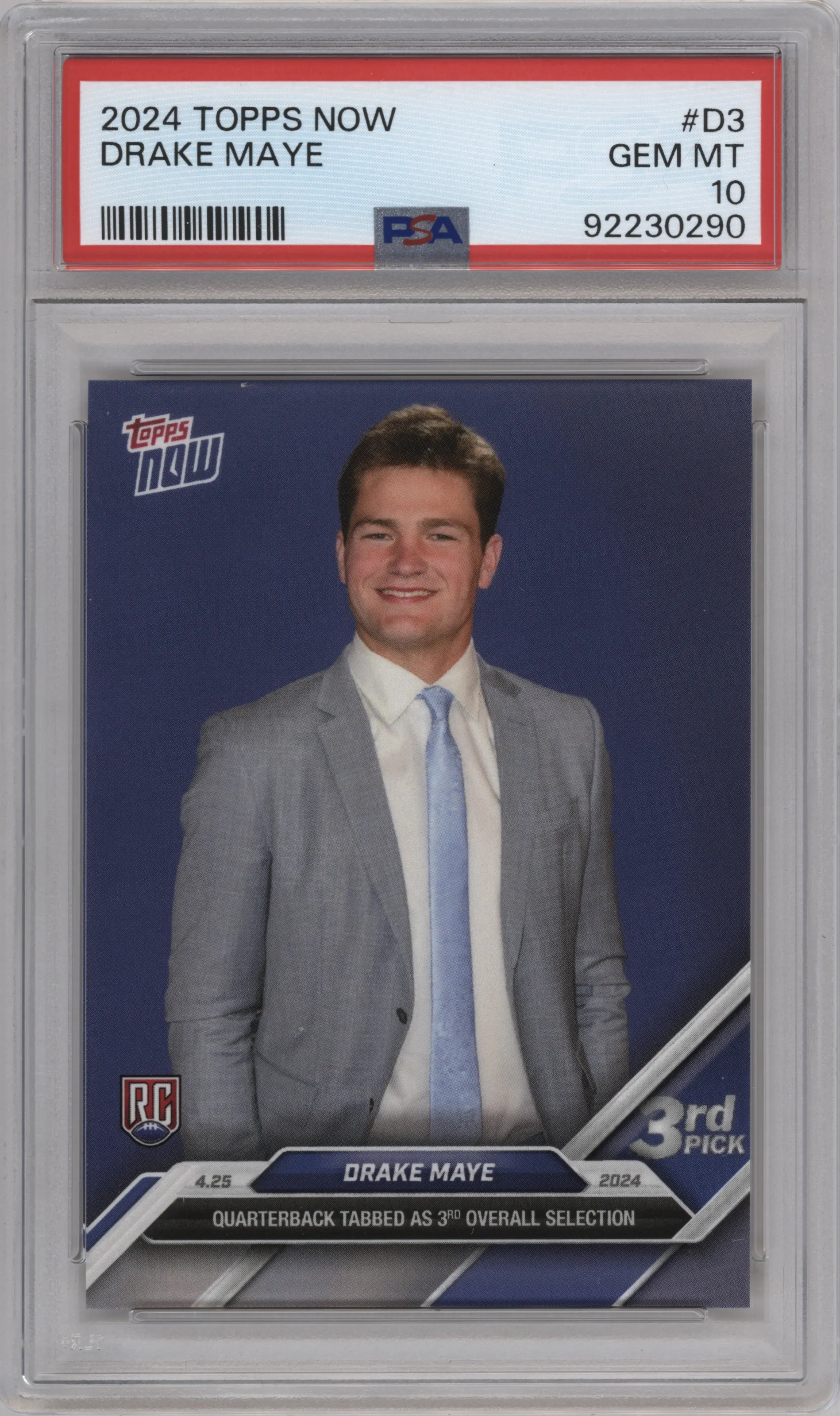 2024 Topps Now Drake Maye PSA 10