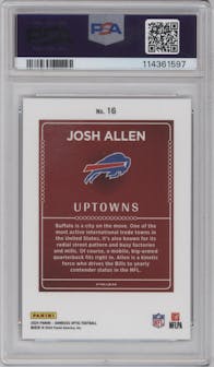 Josh Allen from the 2024 Donruss Optic set graded by PSA and given an overall grade of 10.