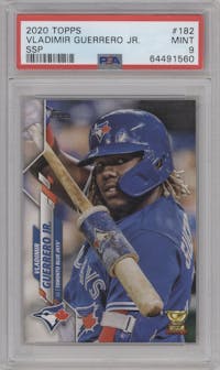 Vladimir Guerrero Jr. from the 2020 Topps Series 1 set graded by PSA and given an overall grade of 9.
