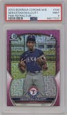Sebastian Walcott from the 2023 Bowman Chrome Mega Box set featuring a Pink Refractor parallel graded by PSA and given an overall grade of 9.