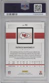 Patrick Mahomes II from the 2018 Panini set graded by PSA and given an overall grade of 10.