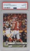 Patrick Mahomes II from the 2018 Panini set graded by PSA and given an overall grade of 10.