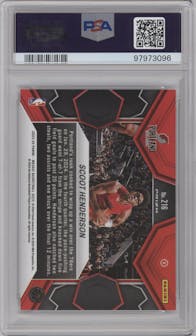 Scoot Henderson from the 2023-24 Panini Mosaic set featuring a Fast Break Silver parallel graded by PSA and given an overall grade of 10.