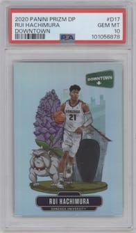 Rui Hachimura from the 2020-21 Panini Prizm Draft Picks set graded by PSA and given an overall grade of 10.