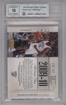 James Harden from the 2009-10 Playoff National Treasures set graded by Beckett and given an overall grade of 9.