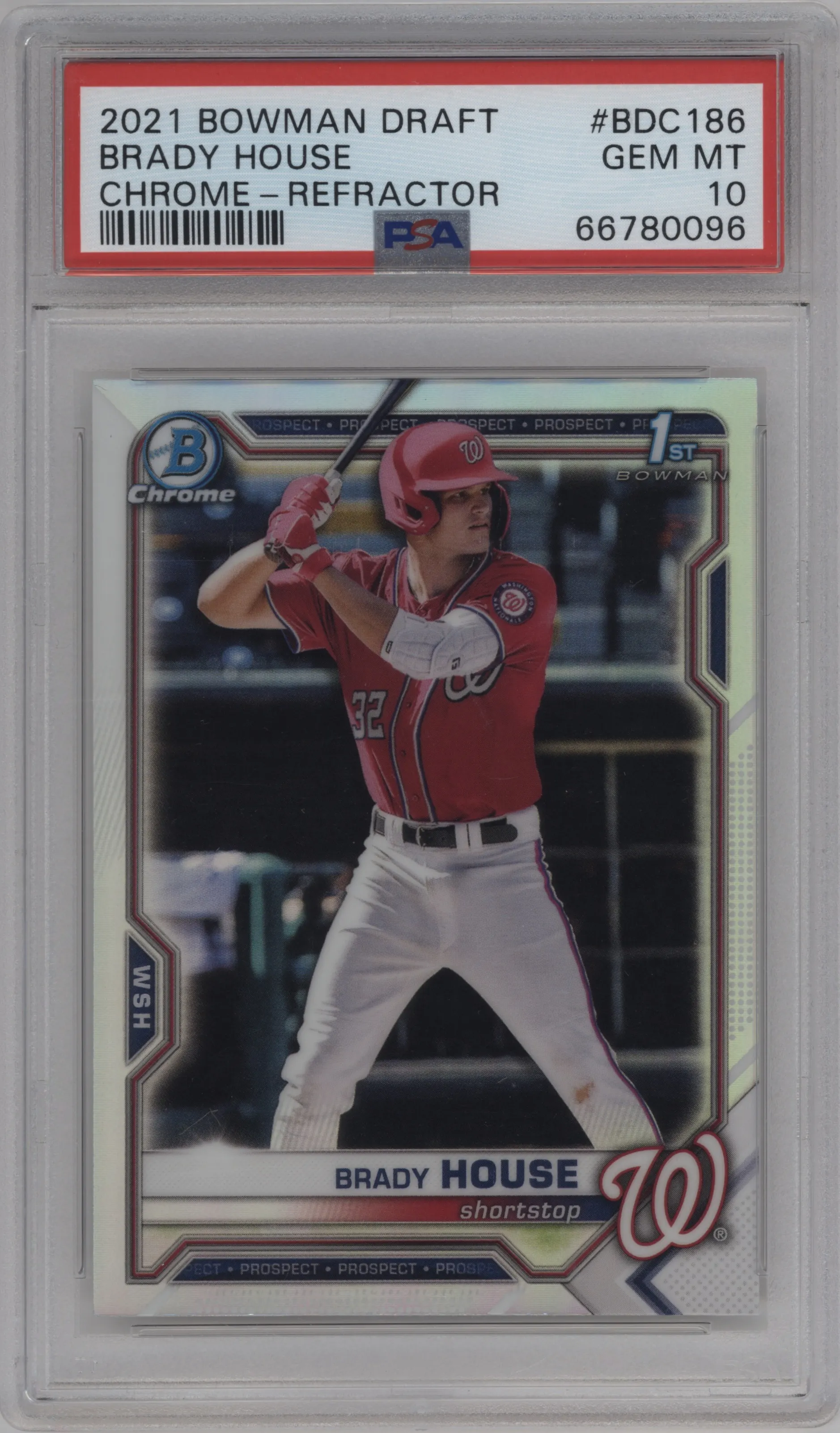 2021 Bowman Draft Chrome Brady House Refractor PSA 10
