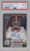 Ryan Williams from the 2024 Bowman University Chrome set graded by PSA and given an overall grade of 10.