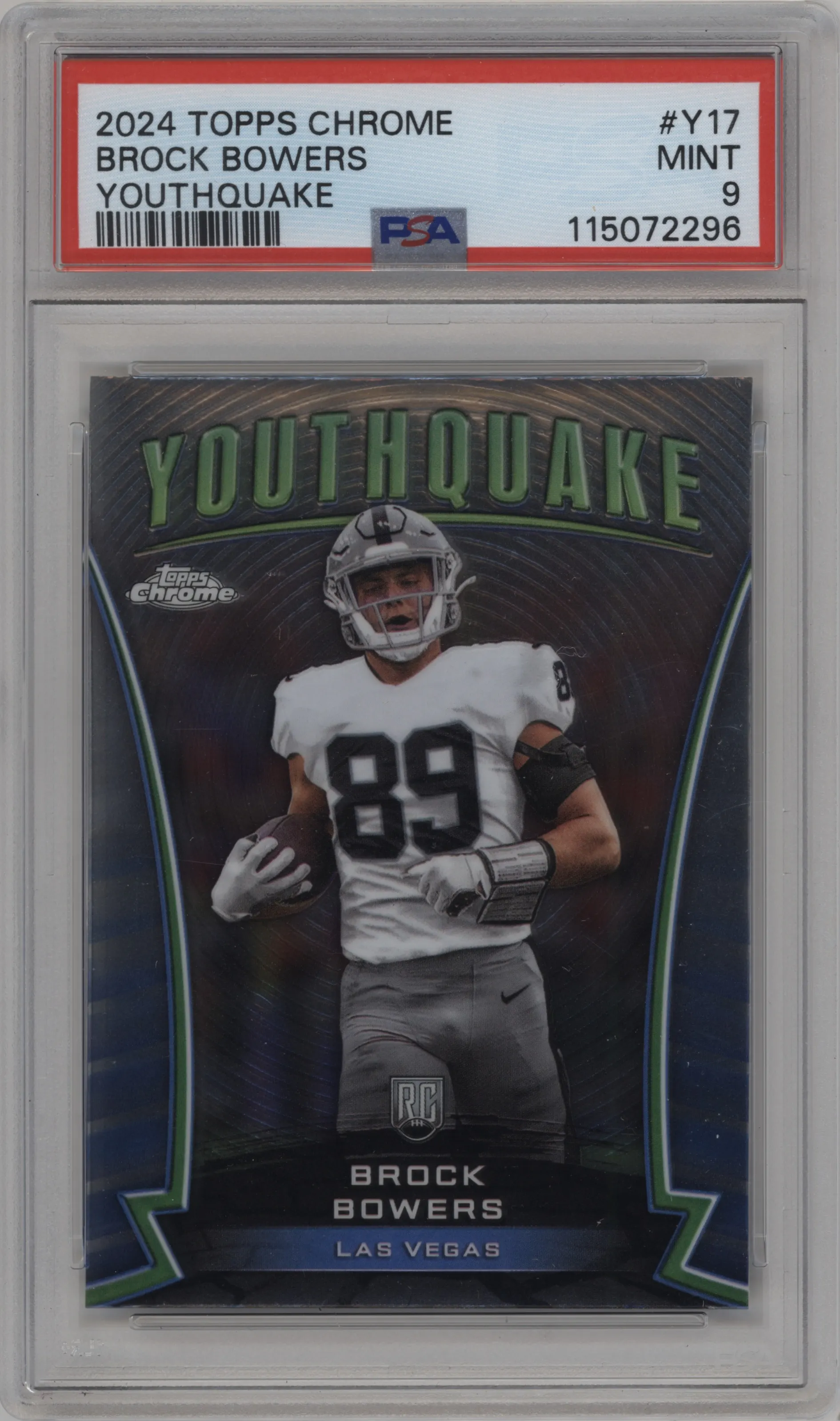 2024 Topps Chrome Youthquake Brock Bowers PSA 9