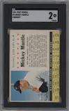 Mickey Mantle from the 1961 Post Cereal (F278-33) set featuring a Variation parallel graded by SGC and given an overall grade of 2.
