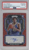 Moses Moody from the 2021-22 Panini Prizm  set featuring a Choice Prizm parallel graded by PSA and given an overall grade of 8.