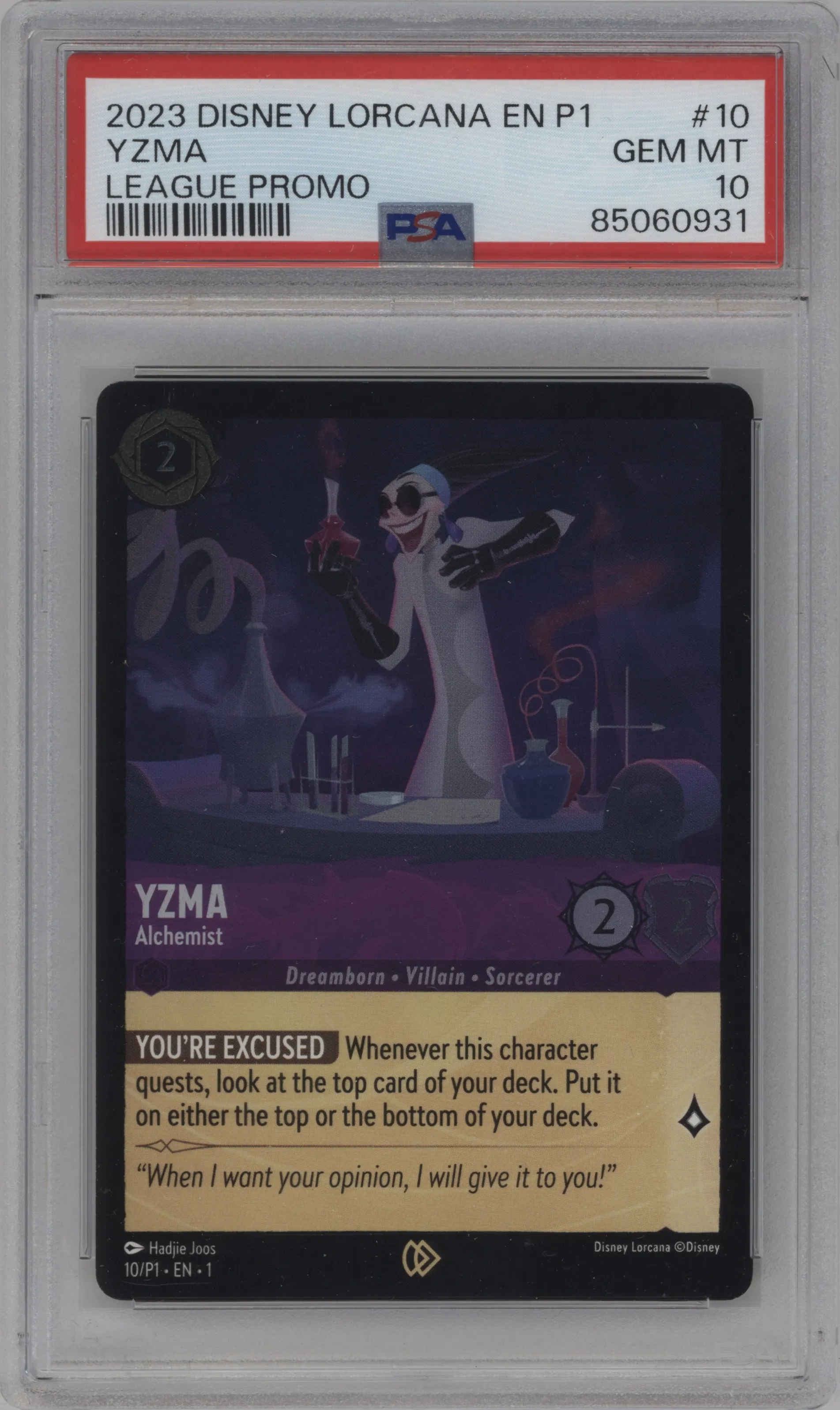 2023 Disney Lorcana League Promo Yzma PSA 10