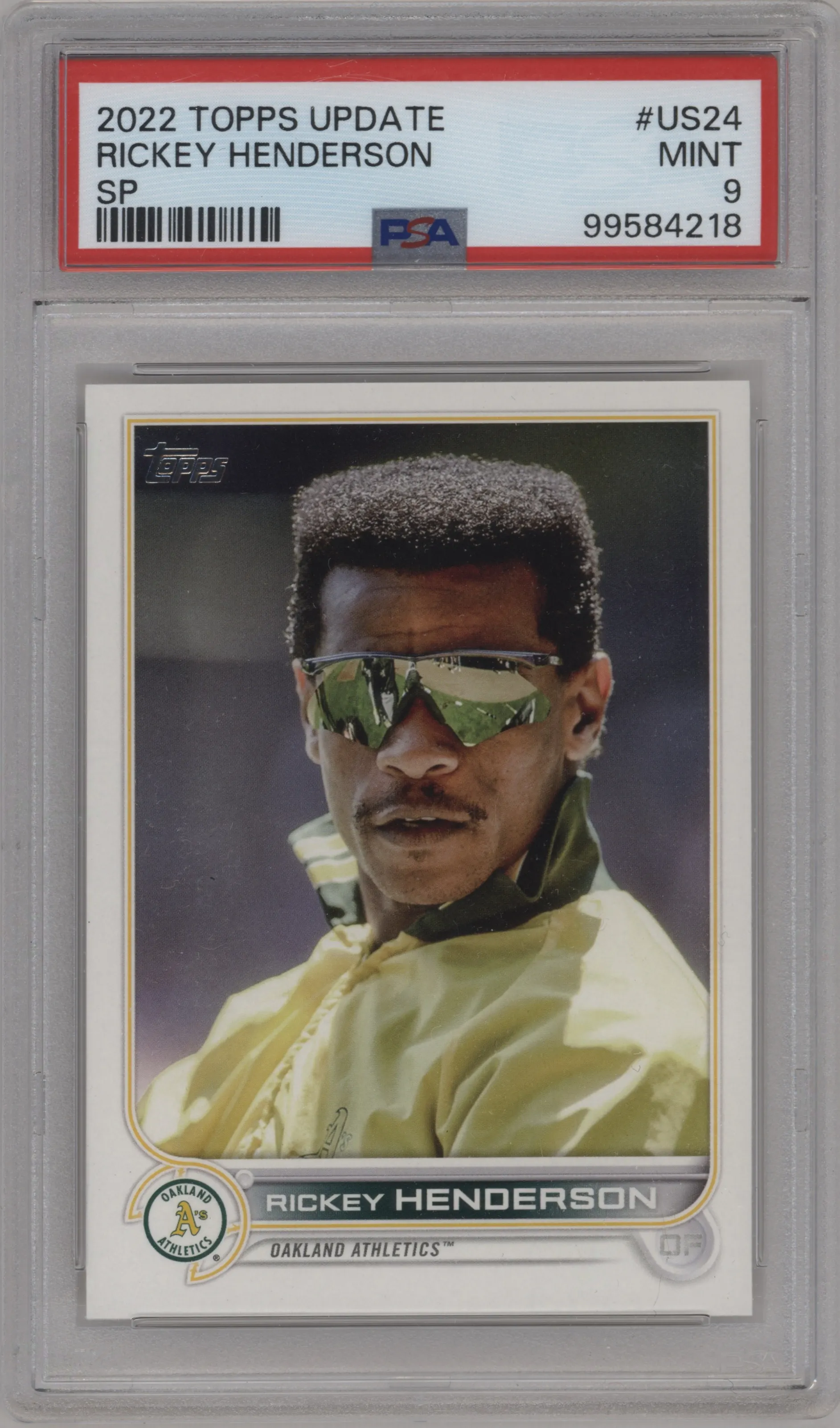 2022 Topps Update SP Rickey Henderson #US24 PSA 9