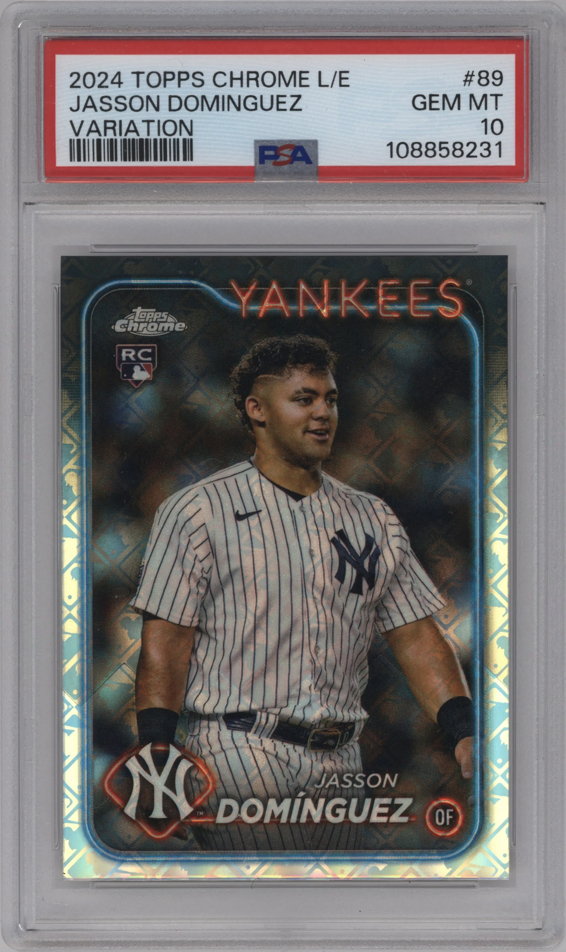2024 Topps Chrome Logofractor Image Var. Jasson Dominguez PSA 10