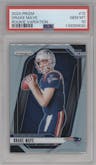 Drake Maye from the 2024 Panini Prizm set graded by PSA and given an overall grade of 10.