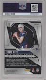 Drake Maye from the 2024 Panini Prizm set graded by PSA and given an overall grade of 10.