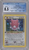 Blissey from the 2001 Pokemon Neo Genesis set graded by CSG and given an overall grade of 8.5.