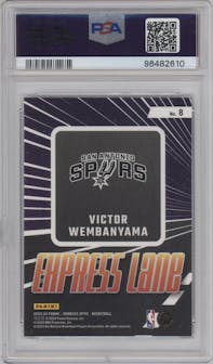 Victor Wembanyama from the 2023-24 Donruss Optic set graded by PSA and given an overall grade of 10.