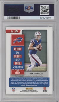 Josh Allen from the 2018 Panini Contenders set featuring a Cracked Ice parallel graded by PSA and given an overall grade of 9.