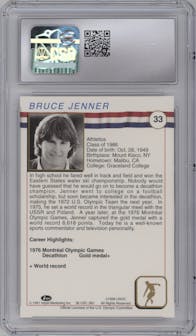 Bruce Jenner from the 1991 Impel U.S. Olympic Hall of Fame set graded by CSG and given an overall grade of 9.