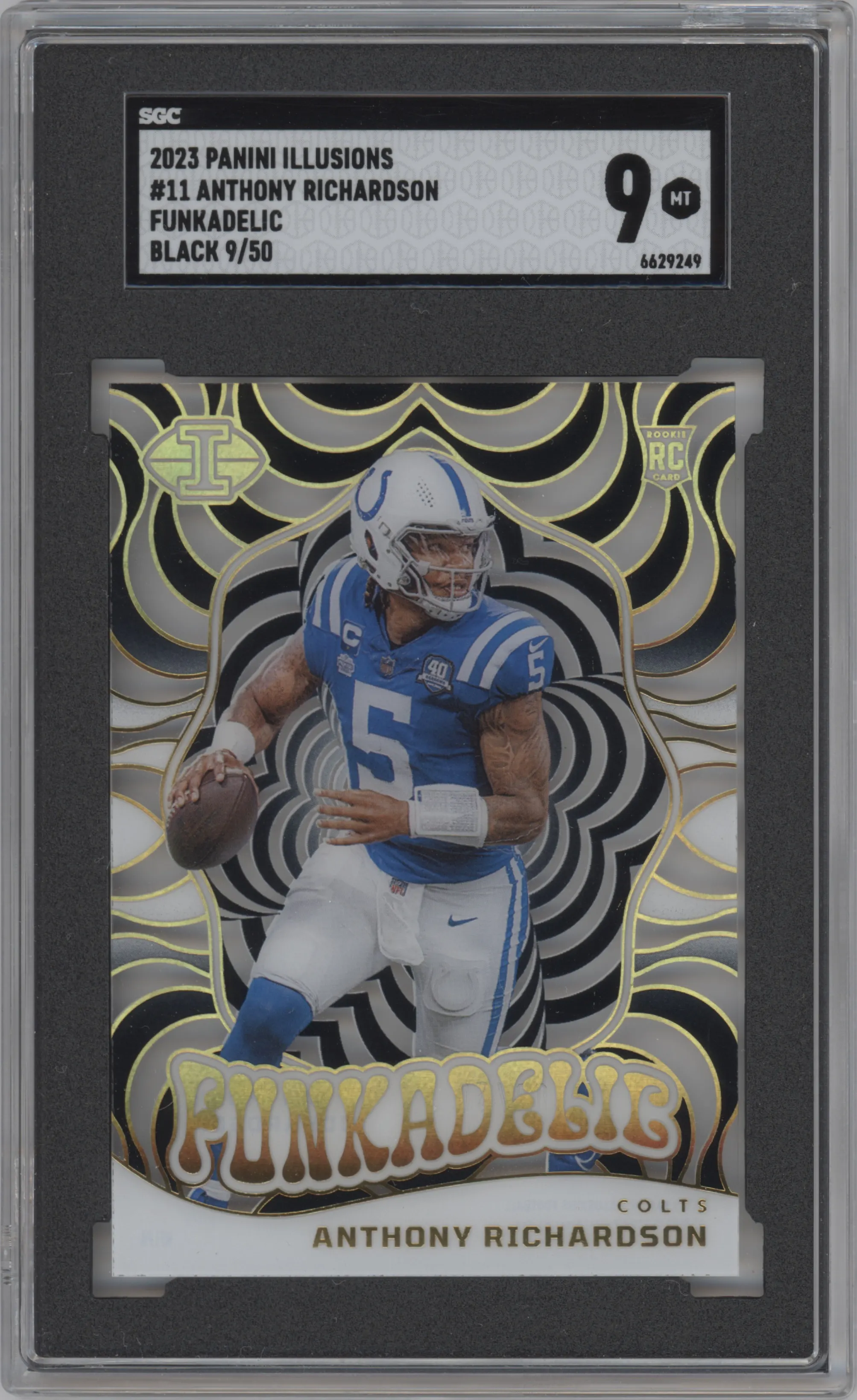 2023 Panini Illusions Funkadelic Anthony Richardson Black #11 SGC 9