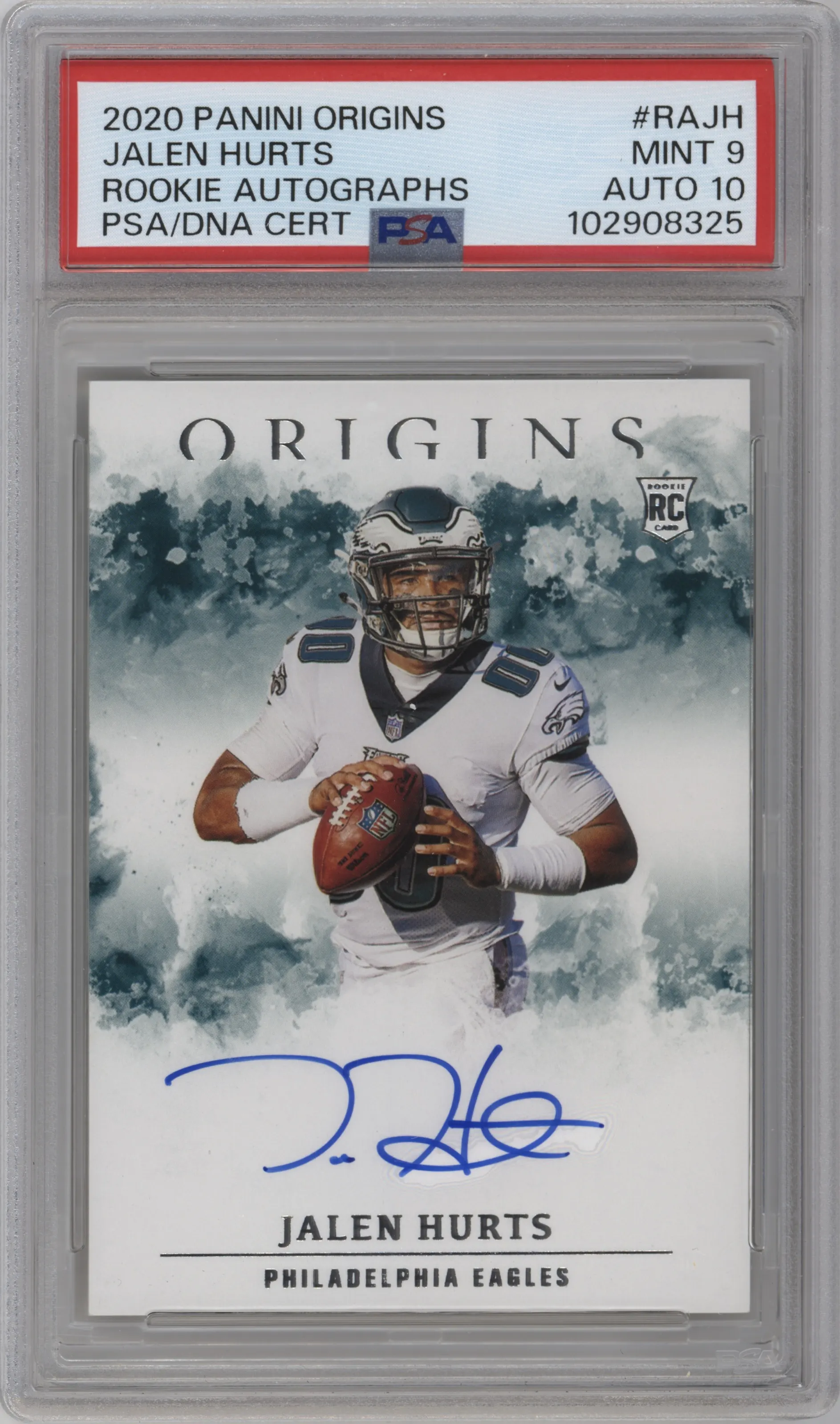 2020 Panini Origins Rke.Auto Jalen Hurts #RA-JH PSA 9