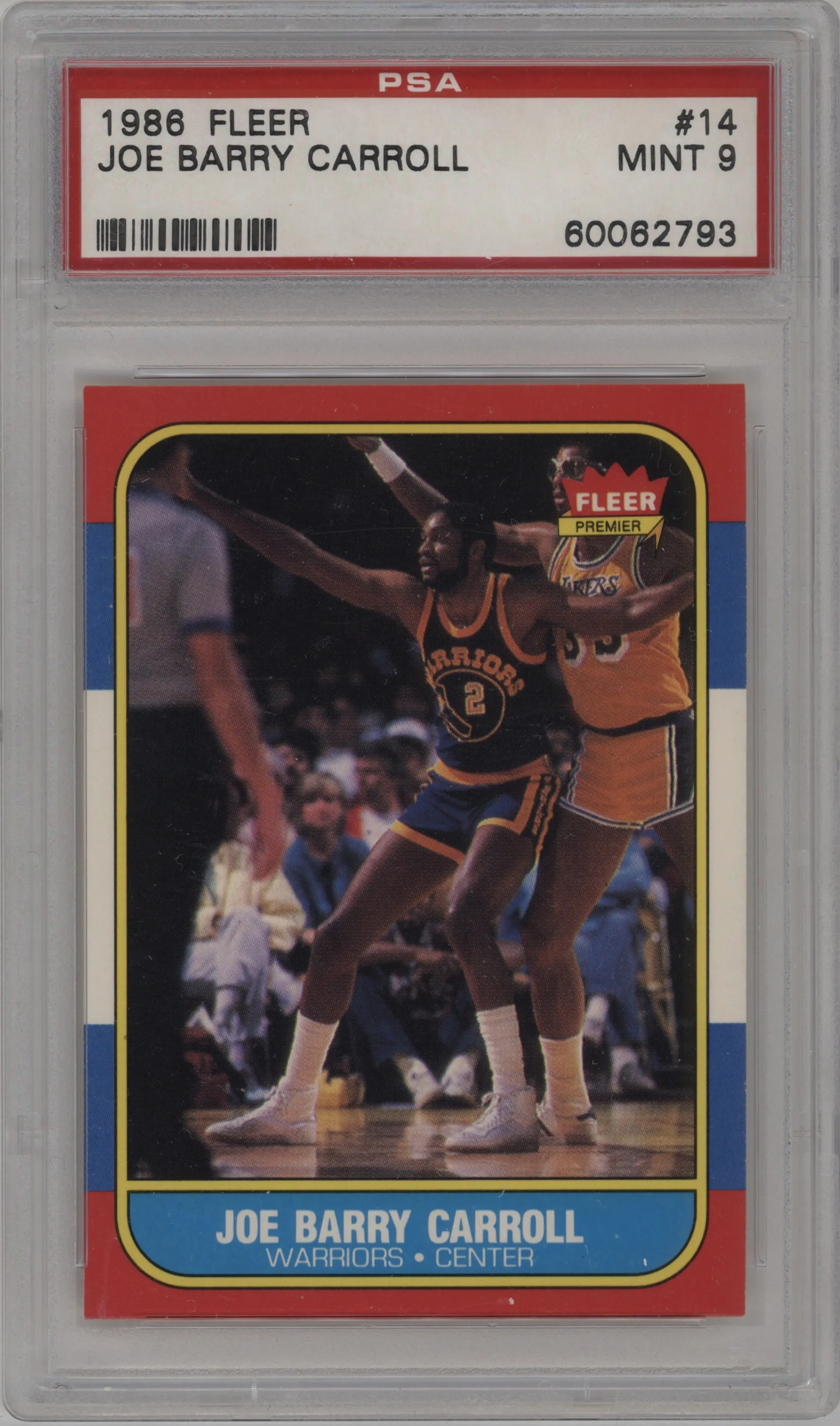 1986 Fleer Joe Barry Carroll #14 PSA 9