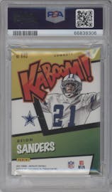 Deion Sanders from the 2021 Panini Absolute set graded by PSA and given an overall grade of 9.