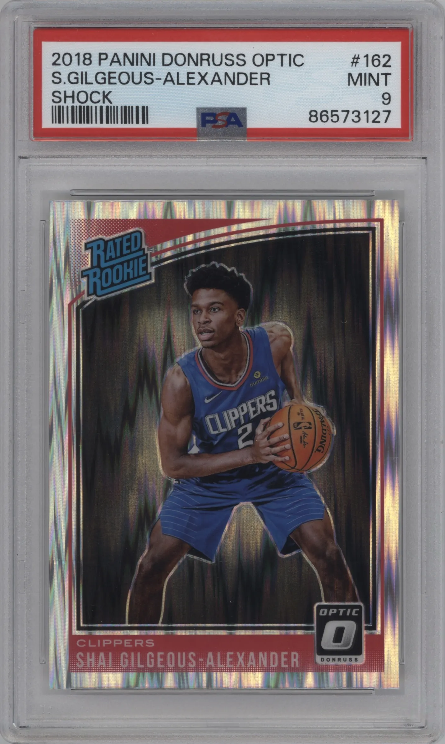 2018 Panini Donruss Optic Rated Rookie Shai Gilgeous-Alexander Shock PSA 9
