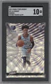Ja Morant from the 2019 Panini Cyber Monday set featuring a Future Frames parallel graded by SGC and given an overall grade of 10.