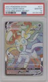 Sylveon VMAX from the 2021 Pokemon SWSH set graded by PSA and given an overall grade of 10.