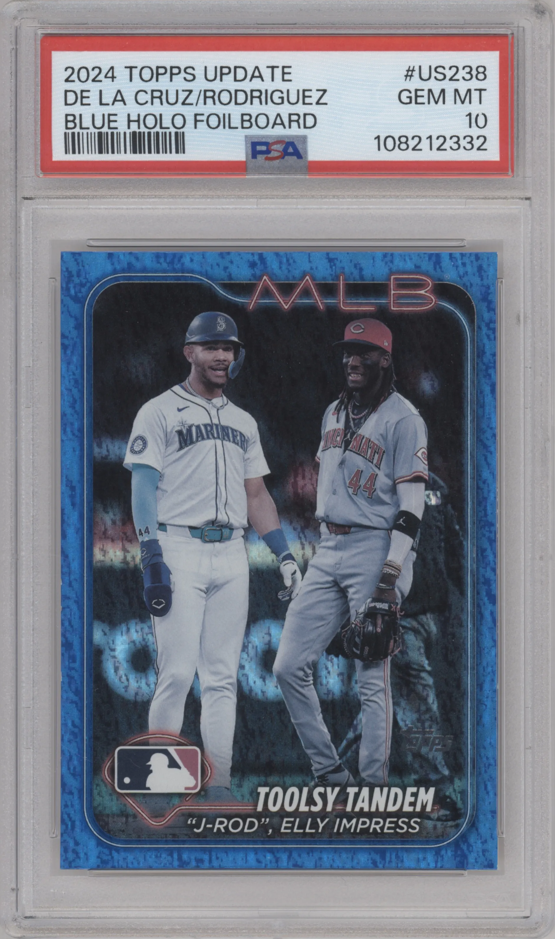 2024 Topps Update Elly De La Cruz/Julio Rodriguez Blue Holofoil PSA 10