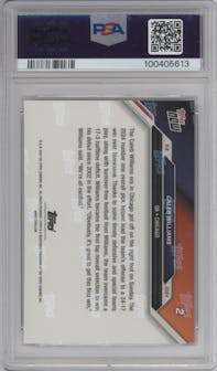 Caleb Williams from the 2024 Topps Now set graded by PSA and given an overall grade of 10.