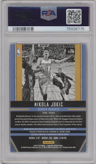 Nikola Jokic from the 2015-16 Panini Threads set graded by PSA and given an overall grade of 9.