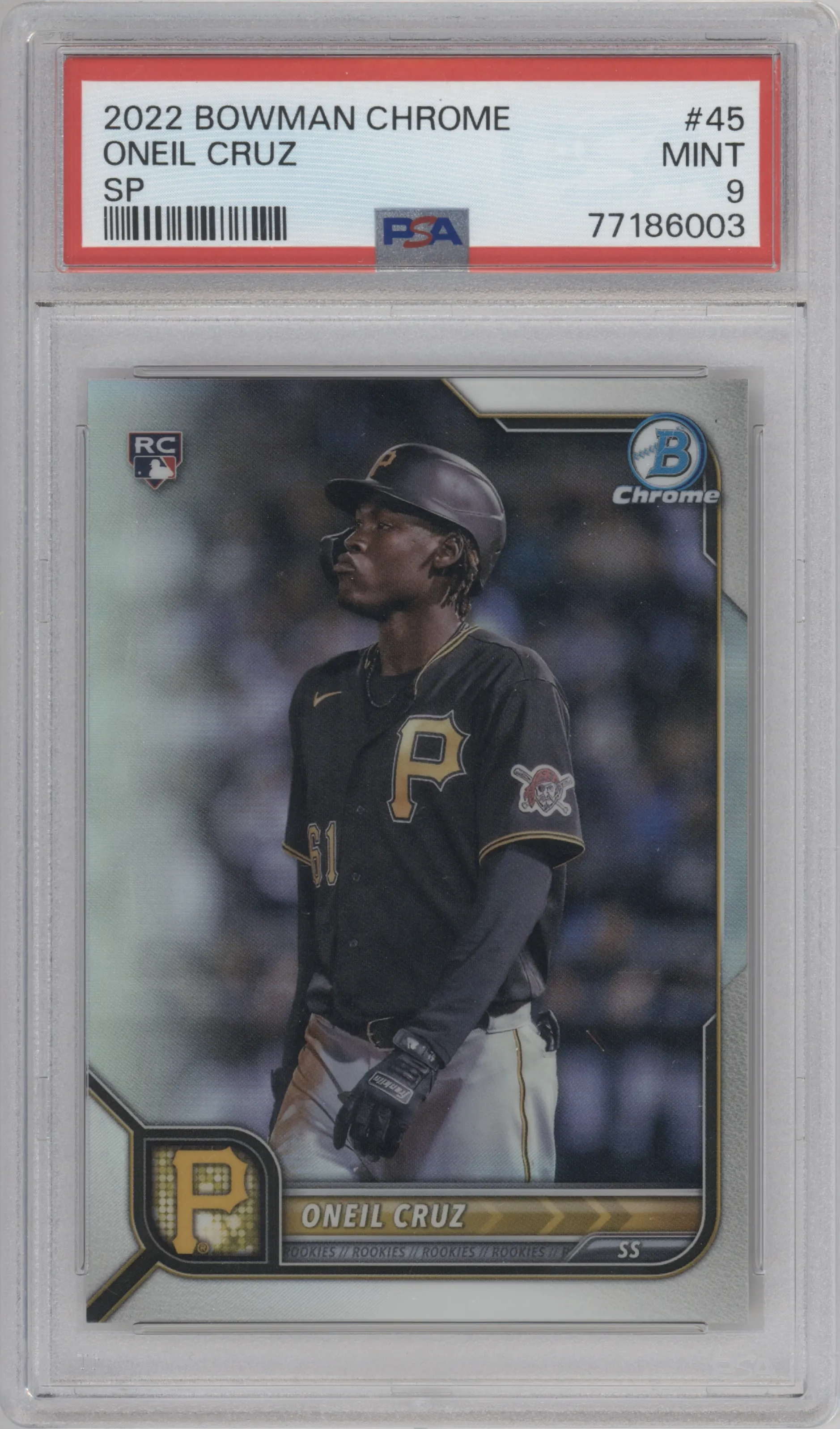 2022 Bowman Chrome Variation Oneil Cruz PSA 9