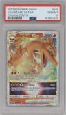 Charizard VSTAR from the 2023 Pokemon SWSH set graded by PSA and given an overall grade of 10.