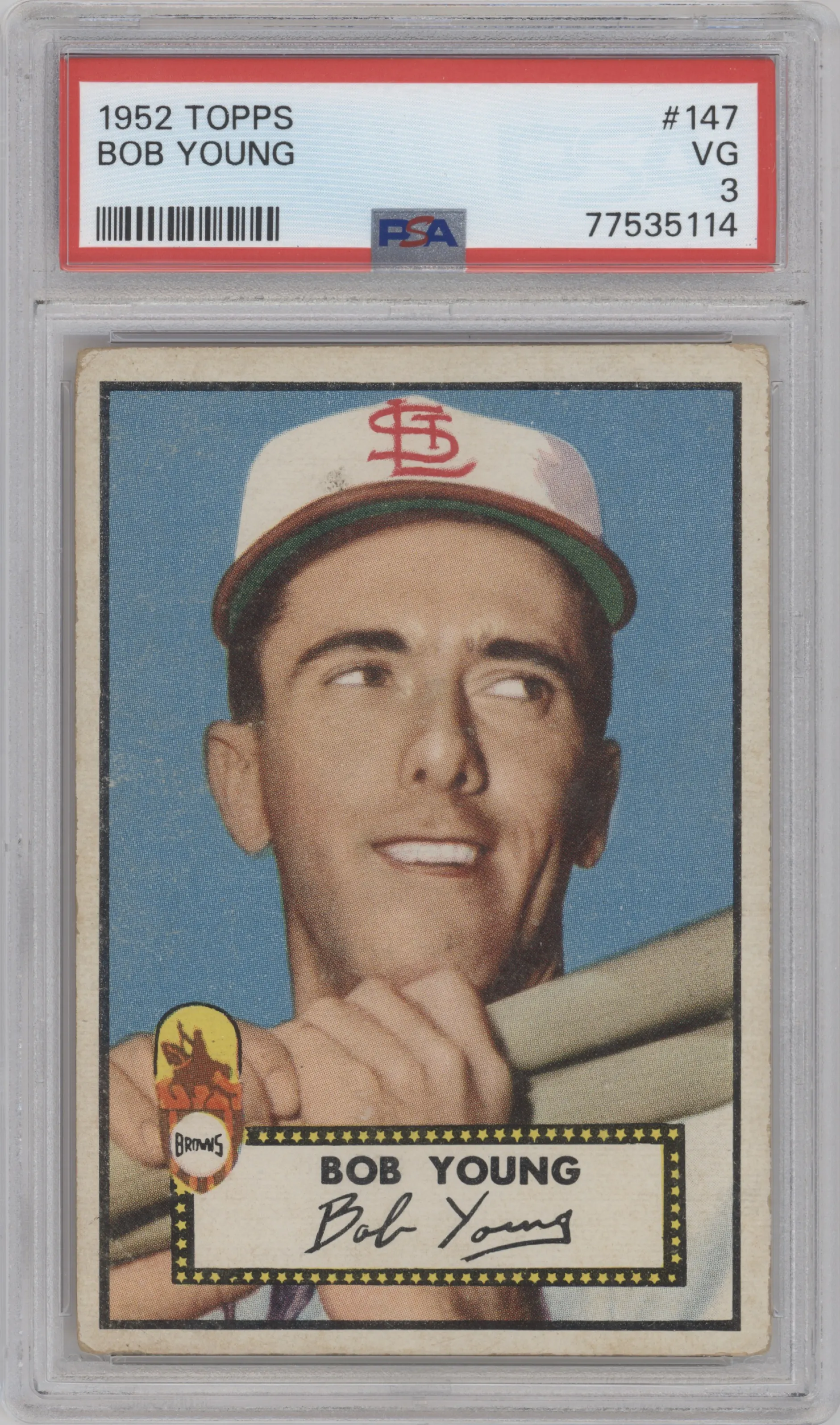 1952 Topps Bob Young PSA VERY GOOD 3 #147 PSA 3
