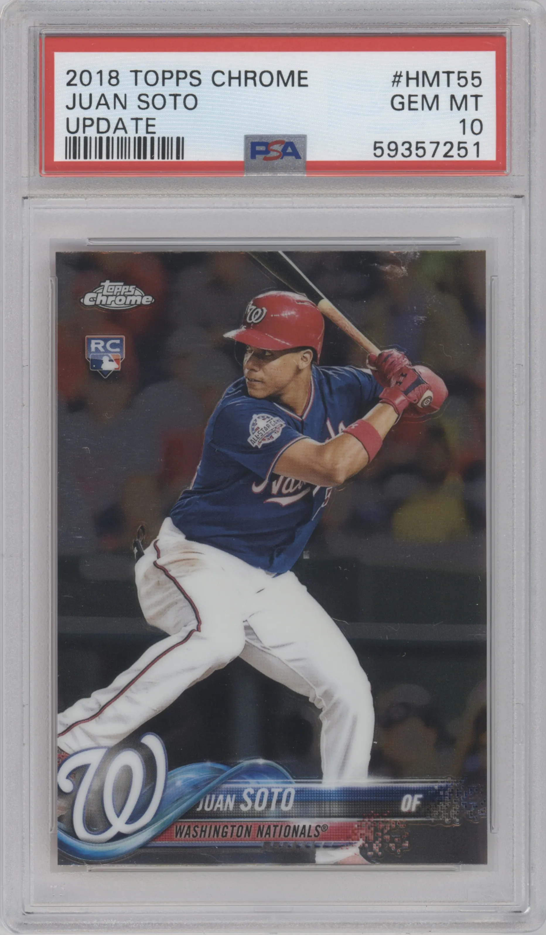 2018 Topps Chrome Update Juan Soto PSA 10
