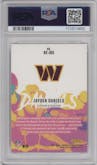 Jayden Daniels from the 2024 Panini Rookies & Stars set graded by PSA and given an overall grade of 10.