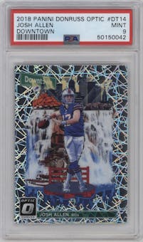 Josh Allen from the 2018 Panini Donruss Optic set graded by PSA and given an overall grade of 9.