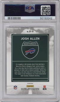 Josh Allen from the 2018 Panini Donruss Optic set graded by PSA and given an overall grade of 9.
